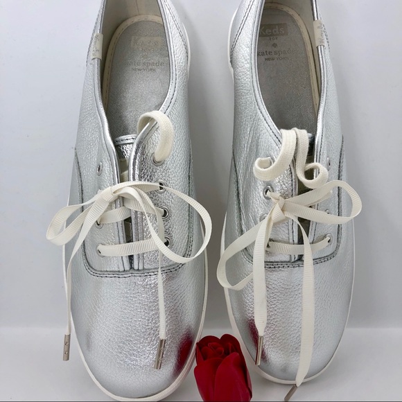 kate spade Shoes - NWOB Kate Spade x Keds in Silver Metallic Leather